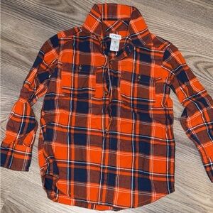 Carter's Kids Plaid Shirt in Orange and Blue